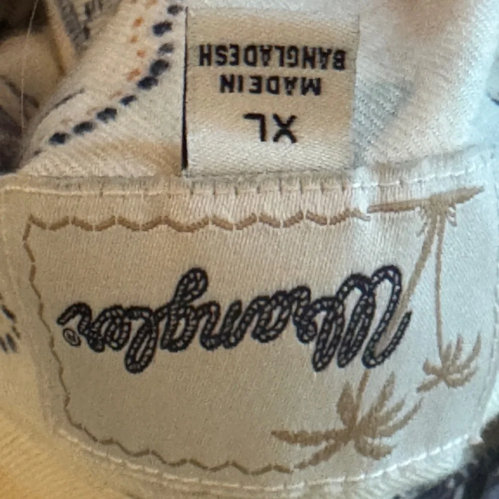 Wrangler Floral Button Down western/Hawaiian Shirt - Cream, Blue, Orange - Picture 3 of 3